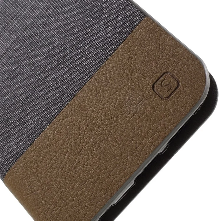 Assorted Colors Leather Stand Case for Samsung Galaxy S6 Edge G925 - Dark Grey