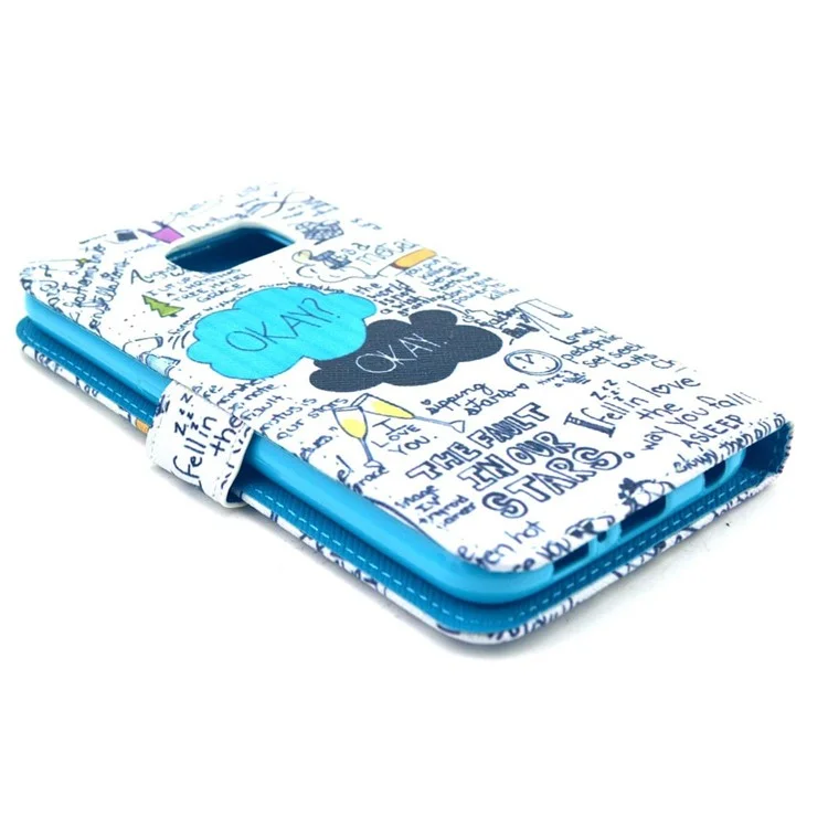 Graffiti Characters Leather Case for Samsung Galaxy S6 G920 with Card Slots