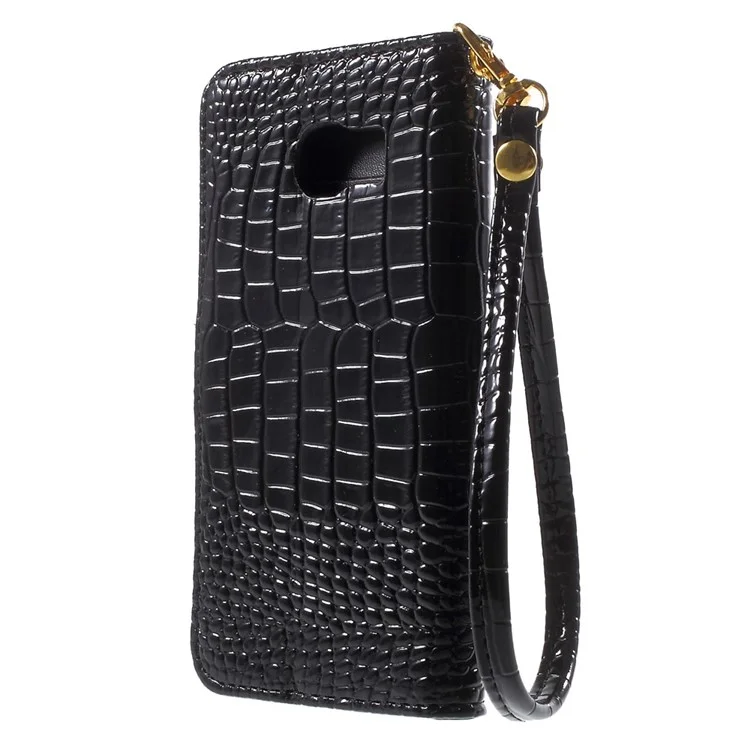 Crocodile Texture Wallet Leather Case for Samsung Galaxy S6 G920 - Black