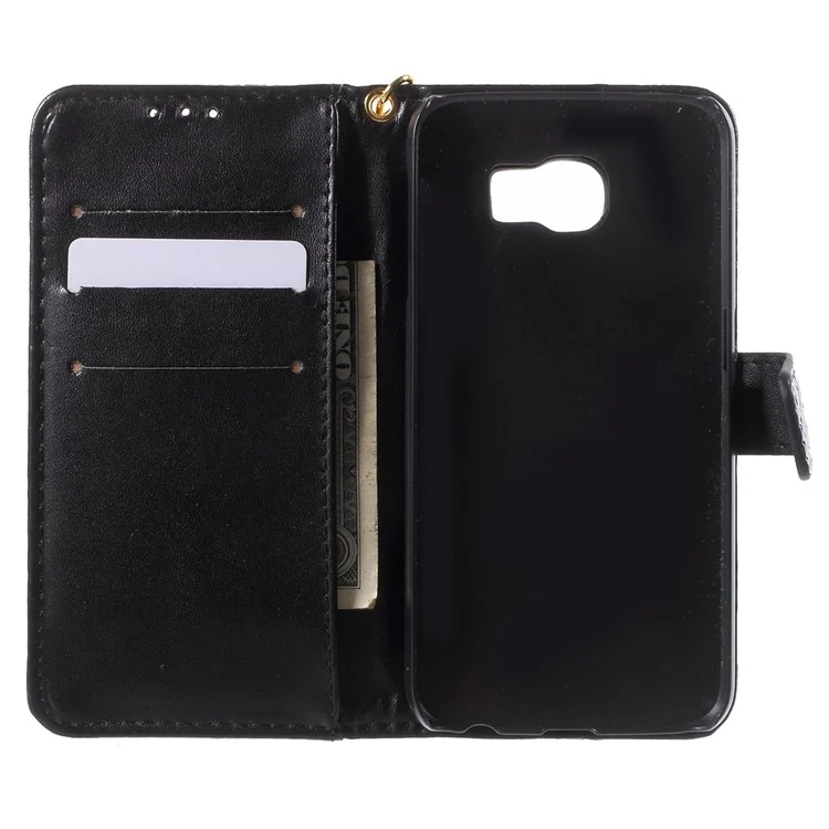 Crocodile Texture Wallet Leather Case for Samsung Galaxy S6 G920 - Black