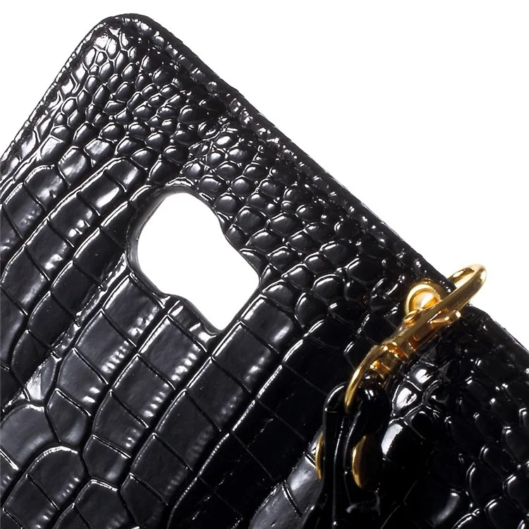 Crocodile Texture Wallet Leather Case for Samsung Galaxy S6 G920 - Black
