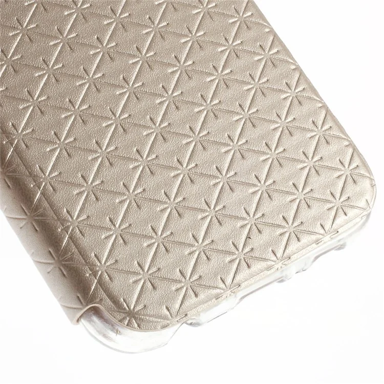 Diamond Lozenge Pattern Leather Card Holder Case for Samsung Galaxy S6 G920 Window View - Champagne