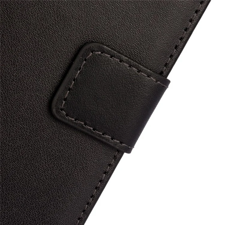 Genuine Leather Wallet Case for Samsung Galaxy S6 G920 with Stand - Black