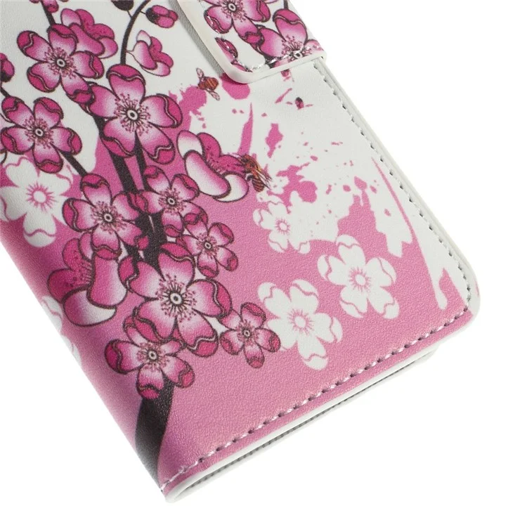 Stand Leather Cover with Card Slots for Samsung Galaxy S6 edge G925 - Plum Blossom