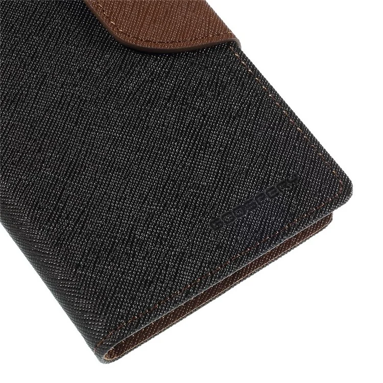 MERCURY Goospery Wallet Leather Case for Samsung Galaxy S6 Edge G925 - Black / Brown