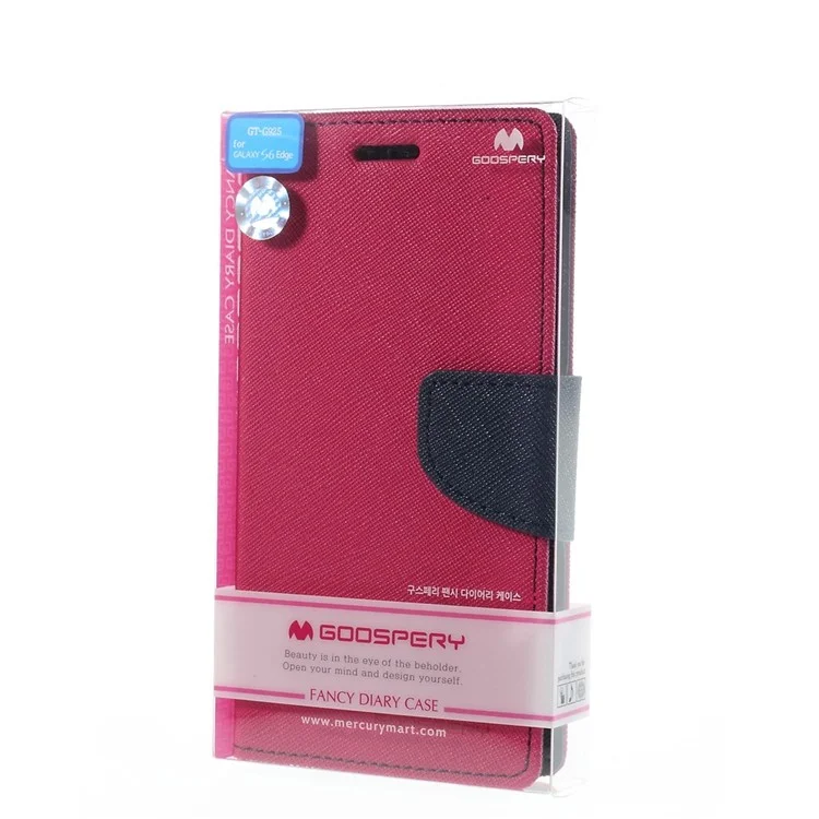 MERCURY Goospery Flip Wallet Leather Shell for Samsung Galaxy S6 Edge G925 - Rose