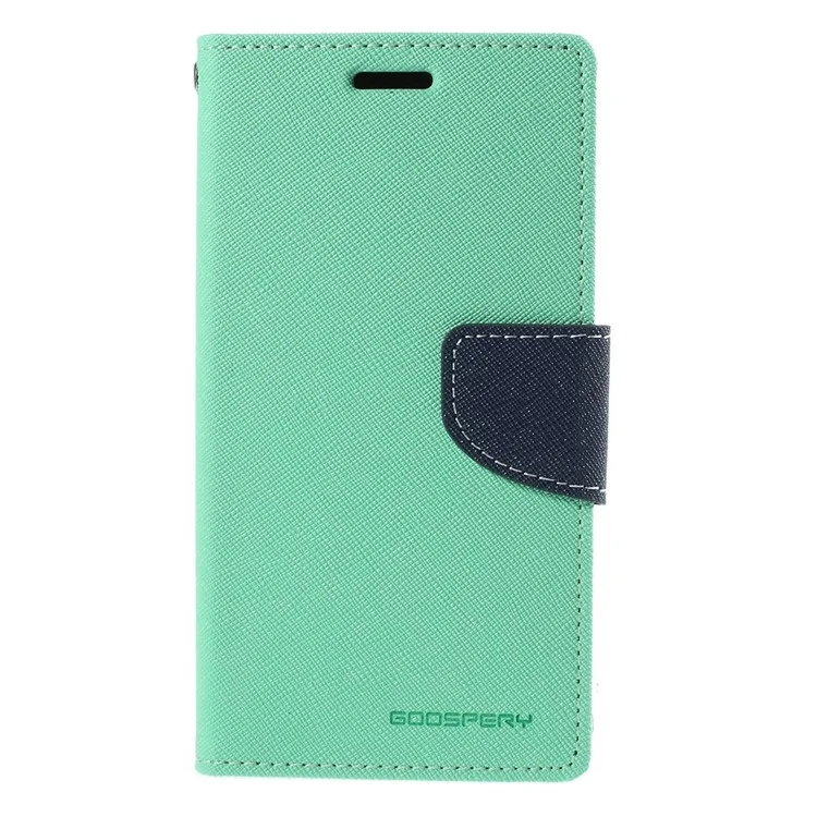 MERCURY Goospery Magnetic Leather Cover Shell for Samsung Galaxy S6 Edge G925 - Cyan