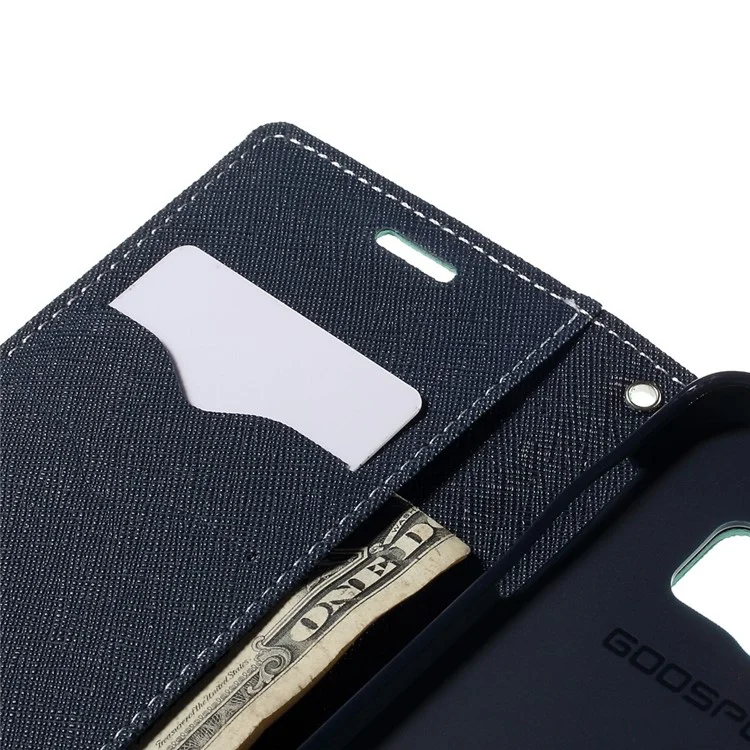 MERCURY Goospery Magnetic Leather Cover Shell for Samsung Galaxy S6 Edge G925 - Cyan