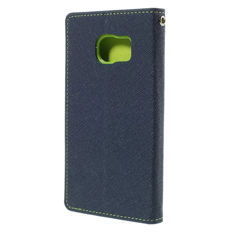 MERCURY Goospery Magnetic Leather Case Shell for Samsung Galaxy S6 Edge G925 - Blue