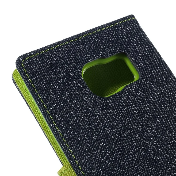 MERCURY Goospery Magnetic Leather Case Shell for Samsung Galaxy S6 Edge G925 - Blue