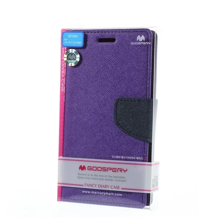 MERCURY Goospery Magnetic Wallet Leather Case for Samsung Galaxy S6 Edge G925 - Purple