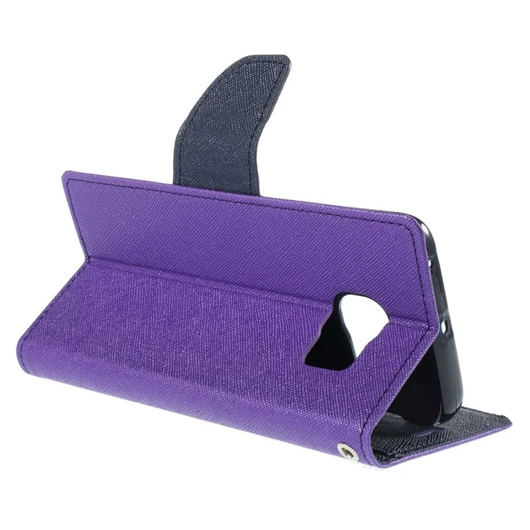 MERCURY Goospery Magnetic Wallet Leather Case for Samsung Galaxy S6 Edge G925 - Purple