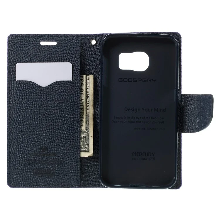 MERCURY Goospery Magnetic Wallet Leather Case for Samsung Galaxy S6 Edge G925 - Purple