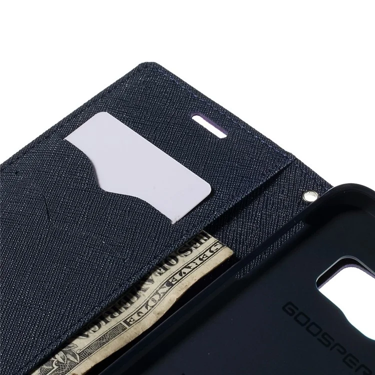 MERCURY Goospery Magnetic Wallet Leather Case for Samsung Galaxy S6 Edge G925 - Purple