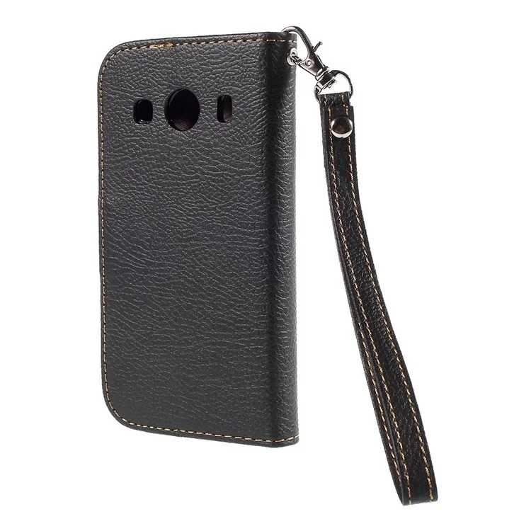 Leaf Magnetic Leather Wallet Case for Samsung Galaxy Ace 4 SM-G357FZ / Ace Style LTE G357 - Black
