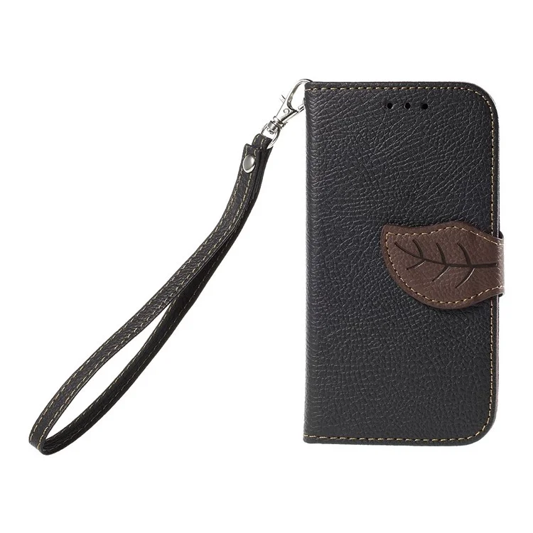 Leaf Magnetic Leather Wallet Case for Samsung Galaxy Ace 4 SM-G357FZ / Ace Style LTE G357 - Black