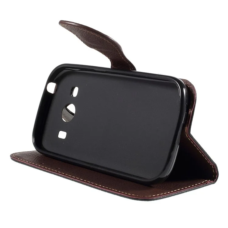 Leaf Magnetic Leather Wallet Case for Samsung Galaxy Ace 4 SM-G357FZ / Ace Style LTE G357 - Black