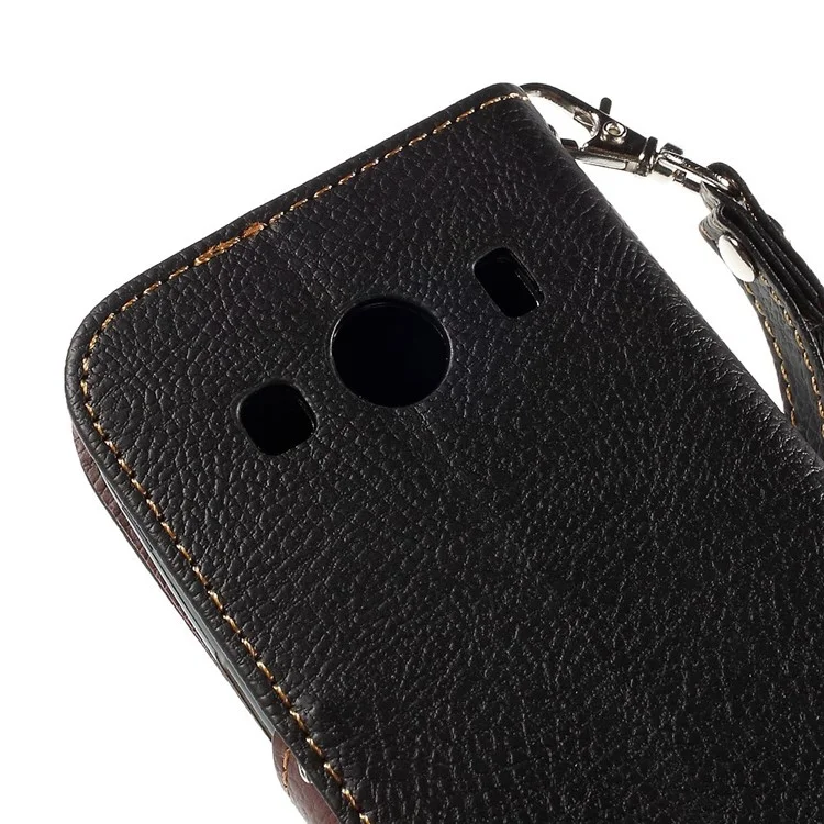 Leaf Magnetic Leather Wallet Case for Samsung Galaxy Ace 4 SM-G357FZ / Ace Style LTE G357 - Black