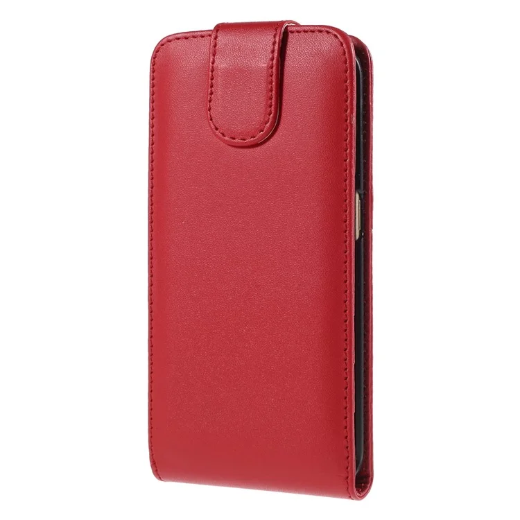 Vertical Flip Leather Card Holder Cover for Samsung Galaxy S6 Edge G925 - Red