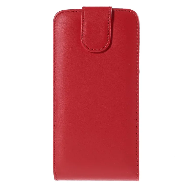 Vertical Flip Leather Card Holder Cover for Samsung Galaxy S6 Edge G925 - Red