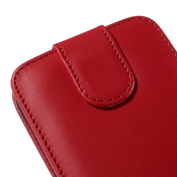 Vertical Flip Leather Card Holder Cover for Samsung Galaxy S6 Edge G925 - Red