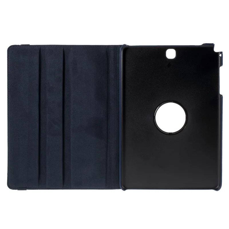For Samsung Galaxy Tab A 9.7 T550 T555 Lychee Litchi Leather Cover with Rotary Stand - Deep Blue