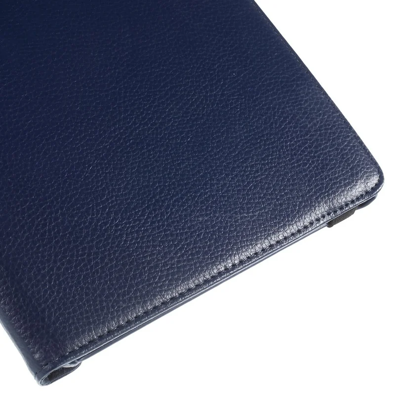 For Samsung Galaxy Tab A 9.7 T550 T555 Lychee Litchi Leather Cover with Rotary Stand - Deep Blue