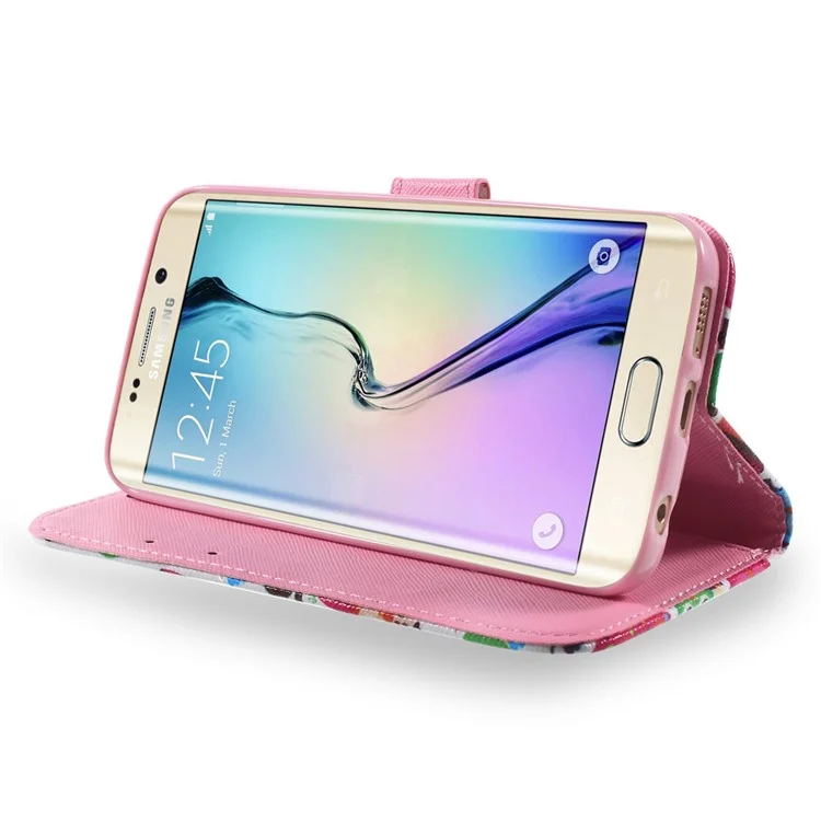 Callfree Color Painting Leather Protective Case for Samsung Galaxy S6 edge G925 - Multiple Cute Owls