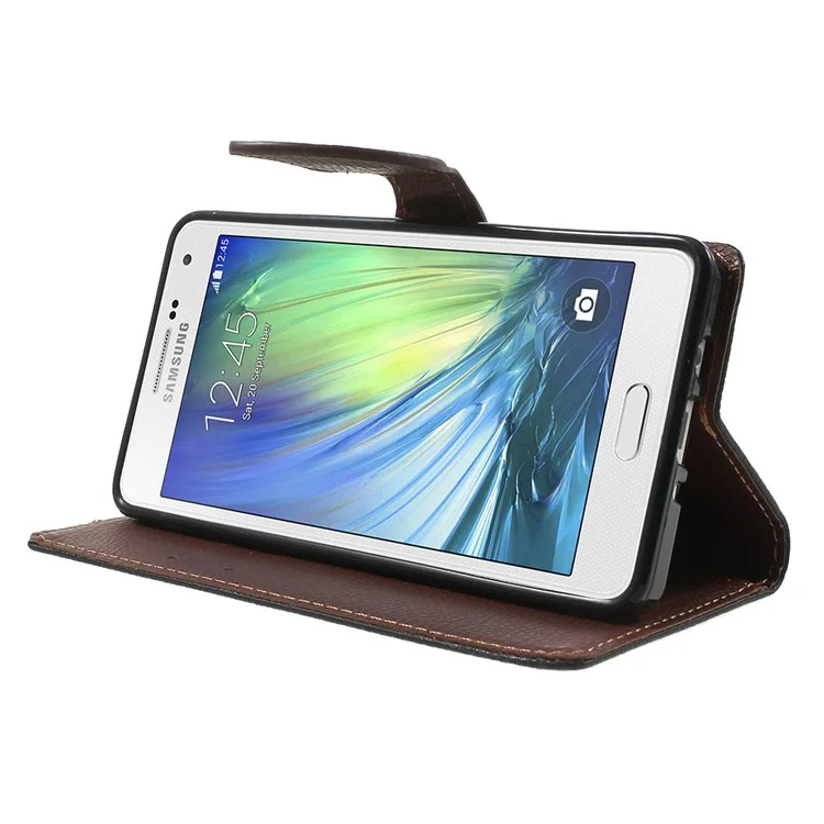 Leaf Flip Stand Wallet Leather Case for Samsung Galaxy A5 SM-A500F - Black