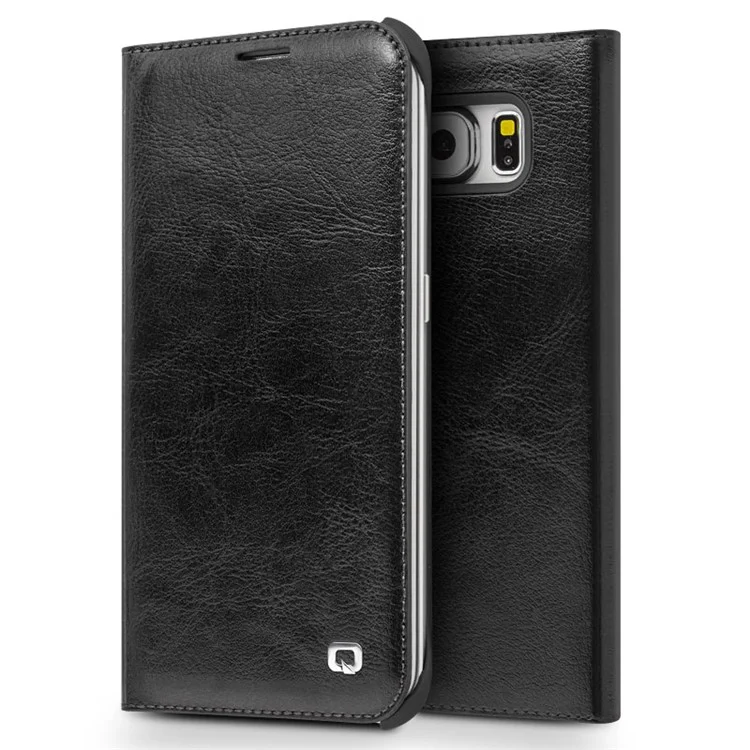 QIALINO Genuine Leather Case for Samsung Galaxy S6 edge G925 - Black
