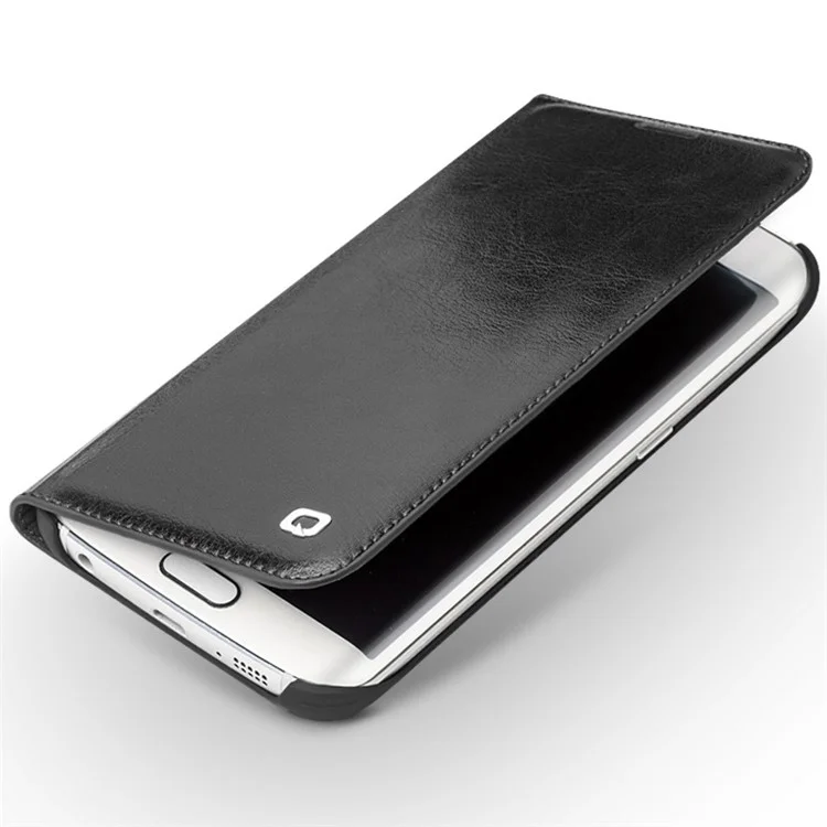 QIALINO Genuine Leather Case for Samsung Galaxy S6 edge G925 - Black