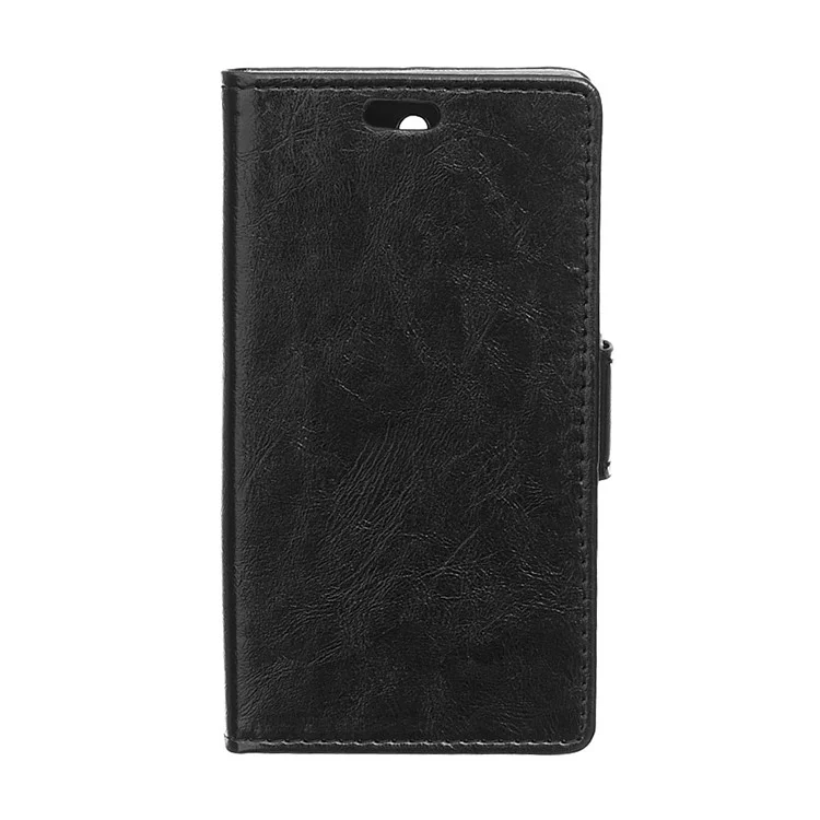 Crazy Horse Wallet Leather Case for Samsung Galaxy Xcover 3 SM-G388F with Support Stand - Black