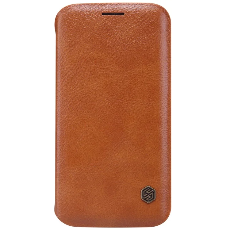 NILLKIN Qin Series Leather Card Holder Case for Samsung Galaxy S6 edge G925 - Brown