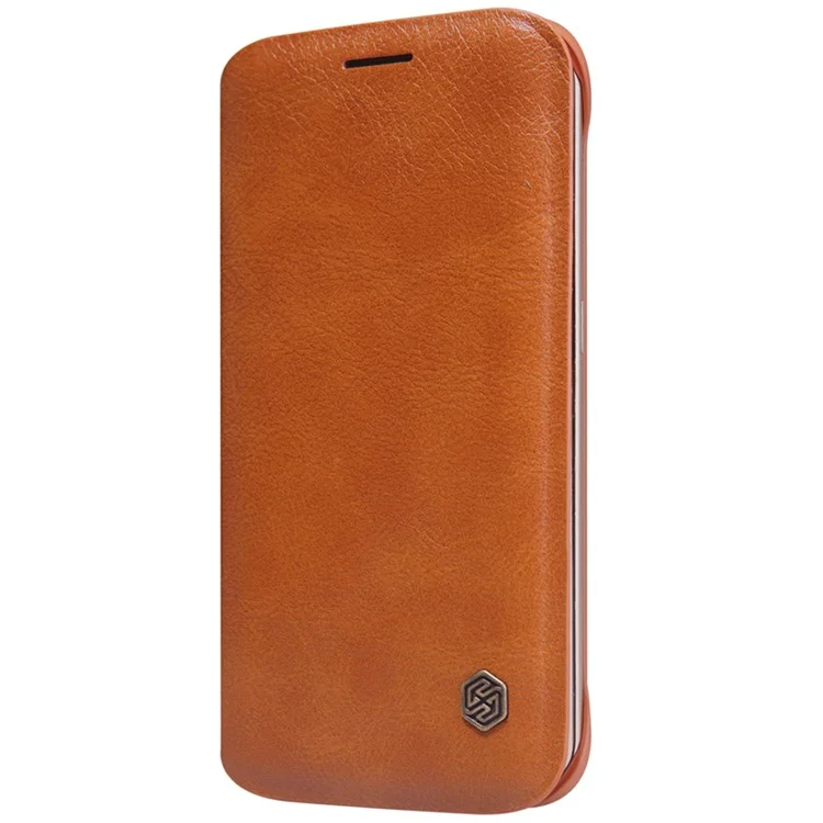 NILLKIN Qin Series Leather Card Holder Case for Samsung Galaxy S6 edge G925 - Brown