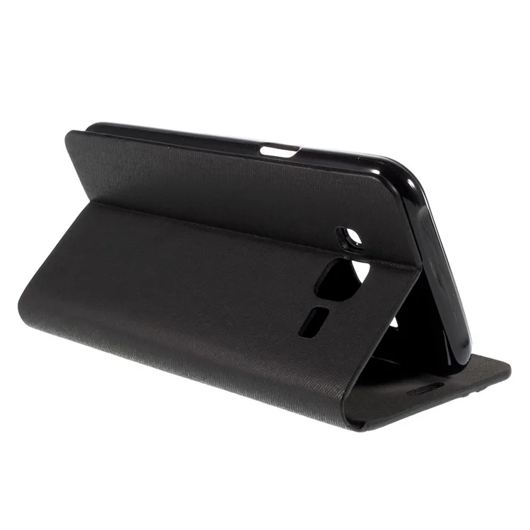 Two-color Leather Stand Case for Samsung Galaxy J5 SM-J500F with Card Slot - Black