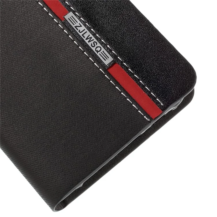 Two-color Leather Stand Case for Samsung Galaxy J5 SM-J500F with Card Slot - Black