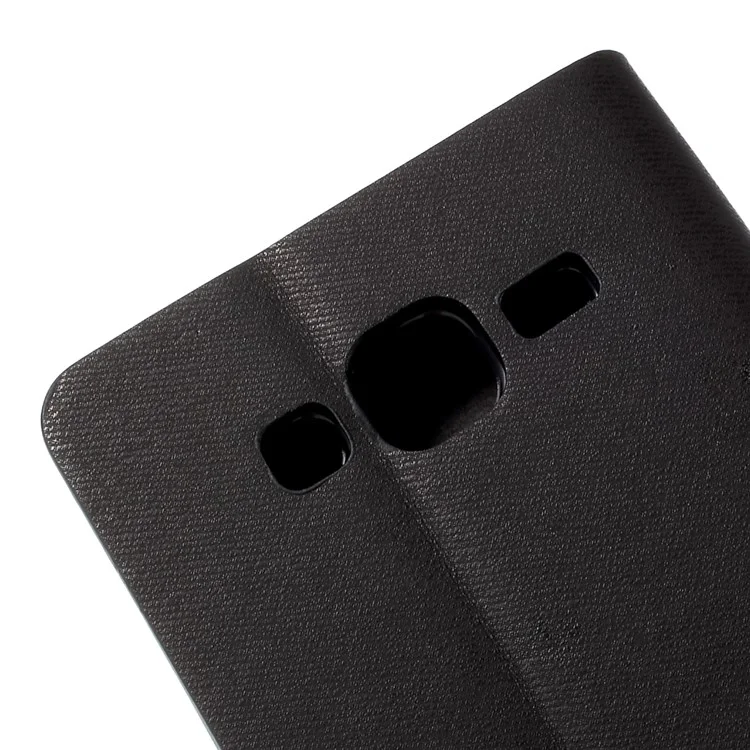Two-color Leather Stand Case for Samsung Galaxy J5 SM-J500F with Card Slot - Black