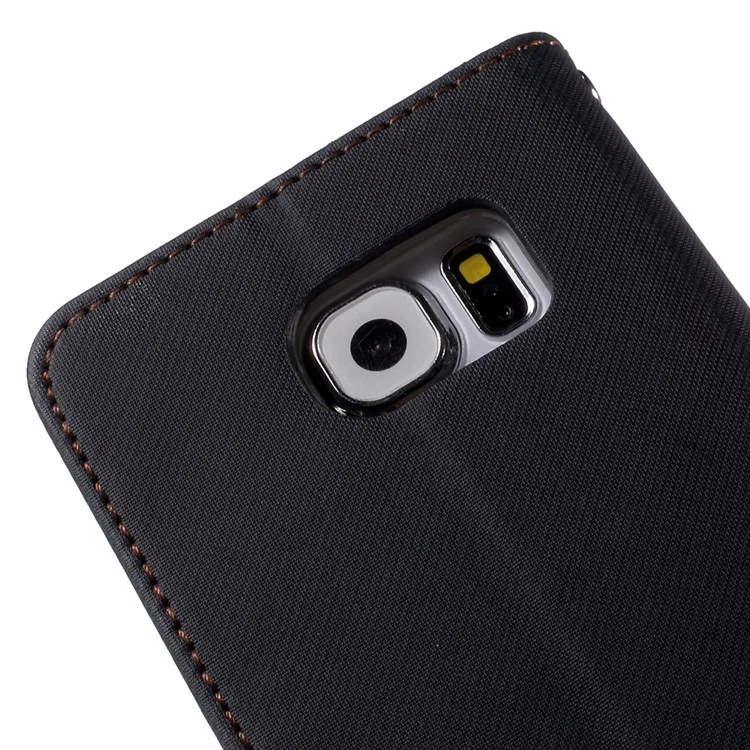 ROAR KOREA Twill Leather Wallet Case for Samsung Galaxy S6 G920 - Black