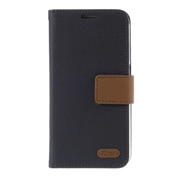 ROAR KOREA Twill Leather Wallet Case for Samsung Galaxy S6 G920 - Black