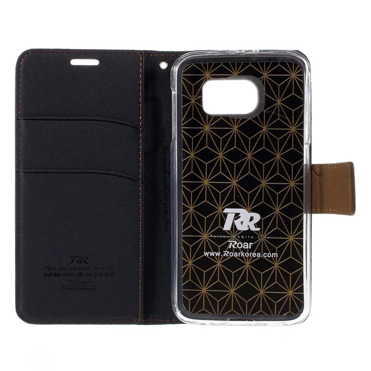 ROAR KOREA Twill Leather Wallet Case for Samsung Galaxy S6 G920 - Black