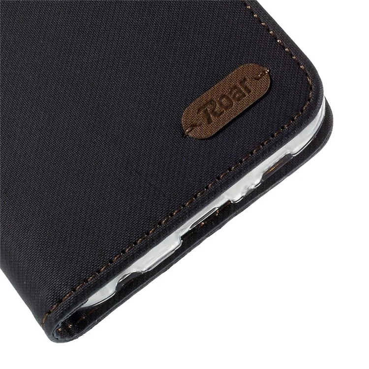 ROAR KOREA Twill Leather Wallet Case for Samsung Galaxy S6 G920 - Black