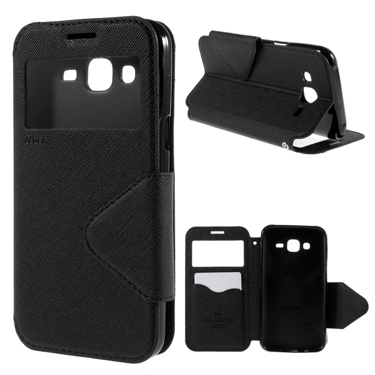 ROAR KOREA Diary View Window for Samsung Galaxy J5 Leather Stand Case - Black