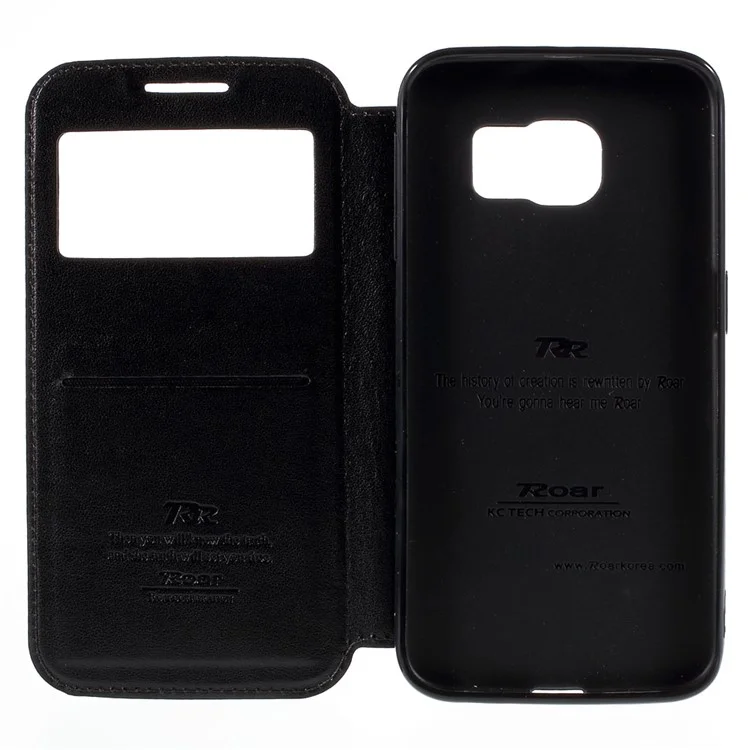 ROAR KOREA Noble View Window Leather Case for Samsung Galaxy S6 edge G925 - Black