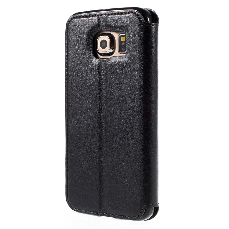 ROAR KOREA Noble View Window Leather Case for Samsung Galaxy S6 edge G925 - Black