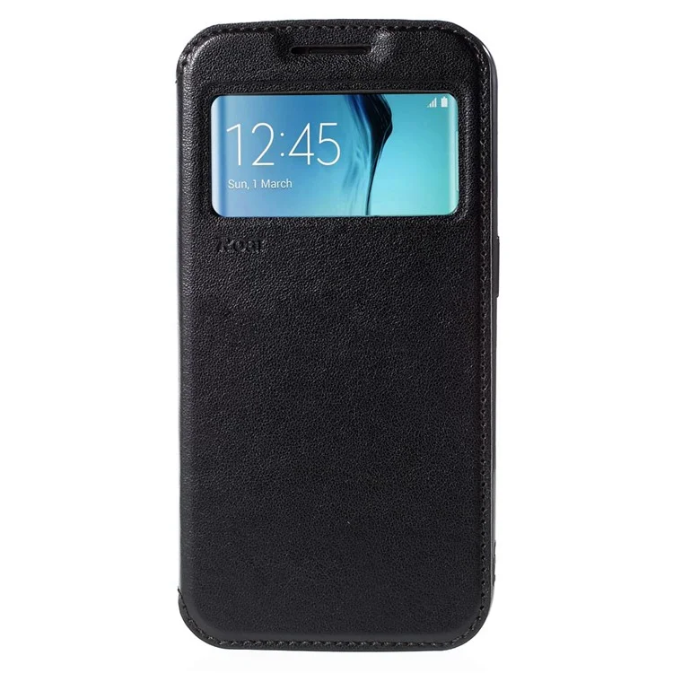 ROAR KOREA Noble View Window Leather Case for Samsung Galaxy S6 edge G925 - Black