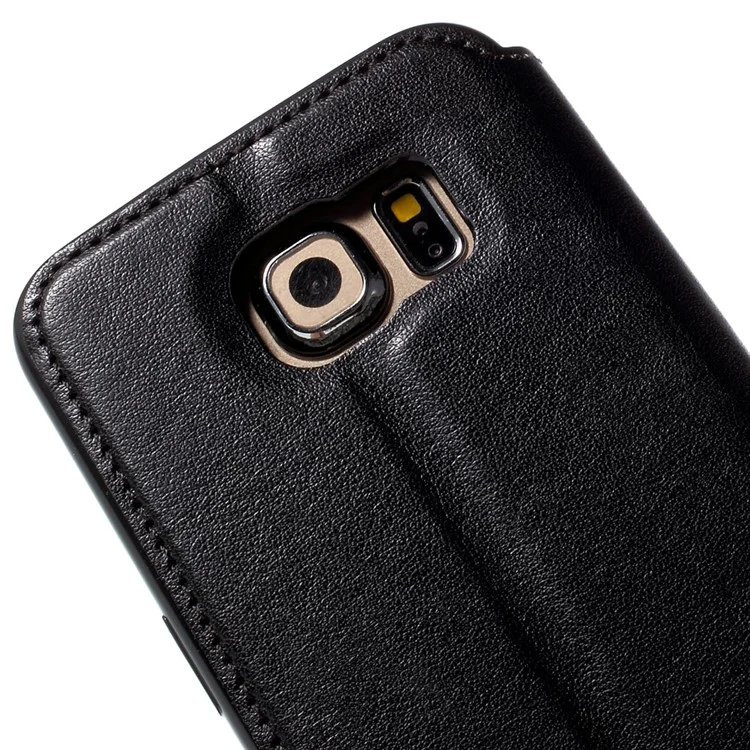 ROAR KOREA Noble View Window Leather Case for Samsung Galaxy S6 edge G925 - Black