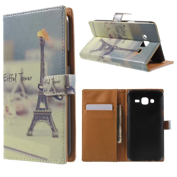 Wallet Leather Cover for Samsung Galaxy J5 SM-J500F - Eiffel Tower