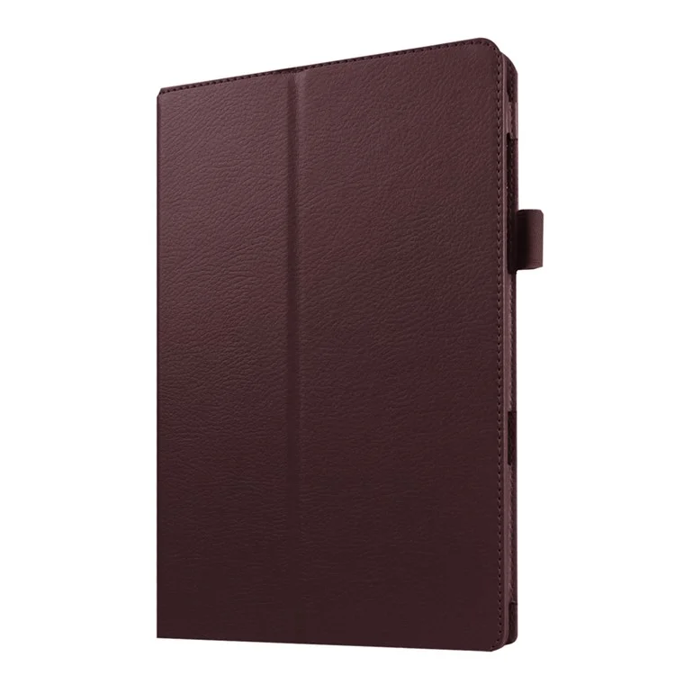 Litchi Skin Leather Protective Case Para Samsung Galaxy Tab E 9.6 T560 - Castanho