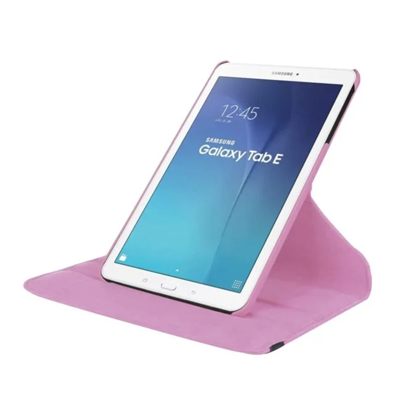 For Samsung Galaxy Tab E 9.6 T560 / T561 Rotary Stand Leather Cover - Pink
