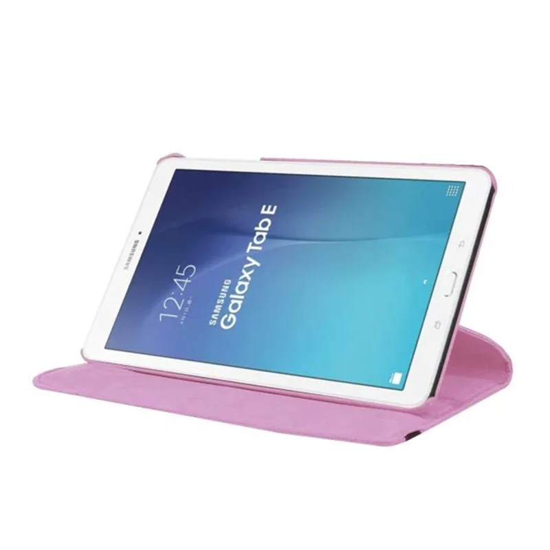 For Samsung Galaxy Tab E 9.6 T560 / T561 Rotary Stand Leather Cover - Pink